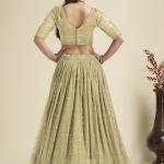 Cream Georgette Party Wear Lehenga Choli with Sequins Work