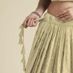 Cream Georgette Party Wear Lehenga Choli with Sequins Work