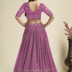 Pink Georgette Party Wear Lehenga Choli with Sequins Work