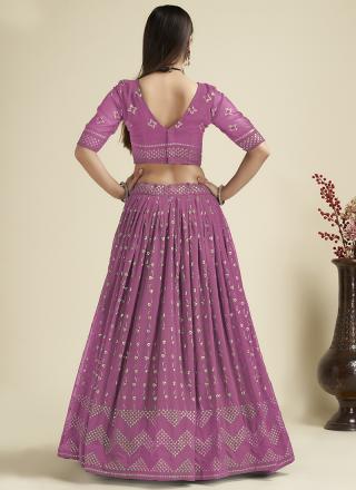 Pink Georgette Party Wear Lehenga Choli with Sequins Work