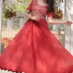 Georgette Embroidered Work Readymade Designer Gown