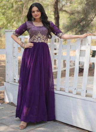 Georgette Readymade Floor Length Gow