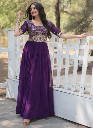 Georgette Readymade Floor Length Gow