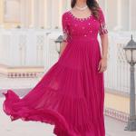 Georgette Embroidered Work Readymade Classic Gown