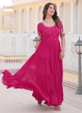 Georgette Embroidered Work Readymade Classic Gown