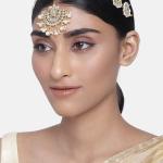 Elegant Gold Rhodium Polish Maang Tikka for Ceremonial Occasions