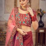 Lehenga Choli Designer Tendance en Soie Taffetas Brodé