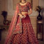 Lehenga Choli Designer Tendance en Soie Taffetas Brodé