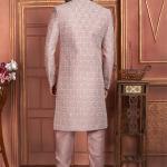 Pink Art Silk Readymade Sherwani with Embroidery Work for Wedding Wear