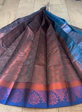 Hand-woven sari for women with blouse part 3030-D11