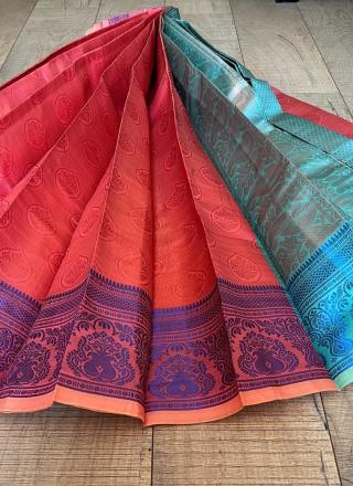 Hand-woven sari for women with blouse part 3030-D12