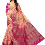 Woven Banarasi Jacquard Saree (Pink & Magenta) with Blouse material