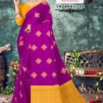 Borderless Saree with Contrast Blouse - Vaishnavi Semi Silk CLB 02