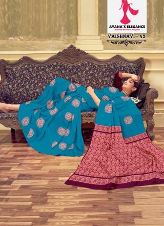 Borderless Saree with Contrast Blouse-Vaishnavi Semi Silk D43