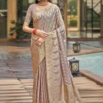 Silk Lilac Festival Wear Weaving Saree