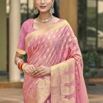 Silk Pink Festival Wear Weaving Saree