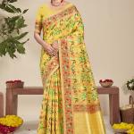 Silk Yellow Festival Wear Printed Saree